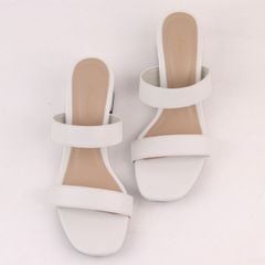 Giày Cao Gót 5cm Nữ Đế Vuông Quai Ngang Hishoo S055