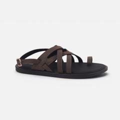 Dép Sandal lê bệt Nam quai ngang xỏ ngón lót da premium Manto 6 HISHOO W010