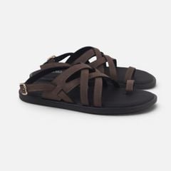 Dép Sandal lê bệt Nam quai ngang xỏ ngón lót da premium Manto 6 HISHOO W010