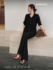 Quần dài Linen Nữ Lưng Thun, Hishoo basic mặc đi chơi, đi làm HISHOO Q3G001