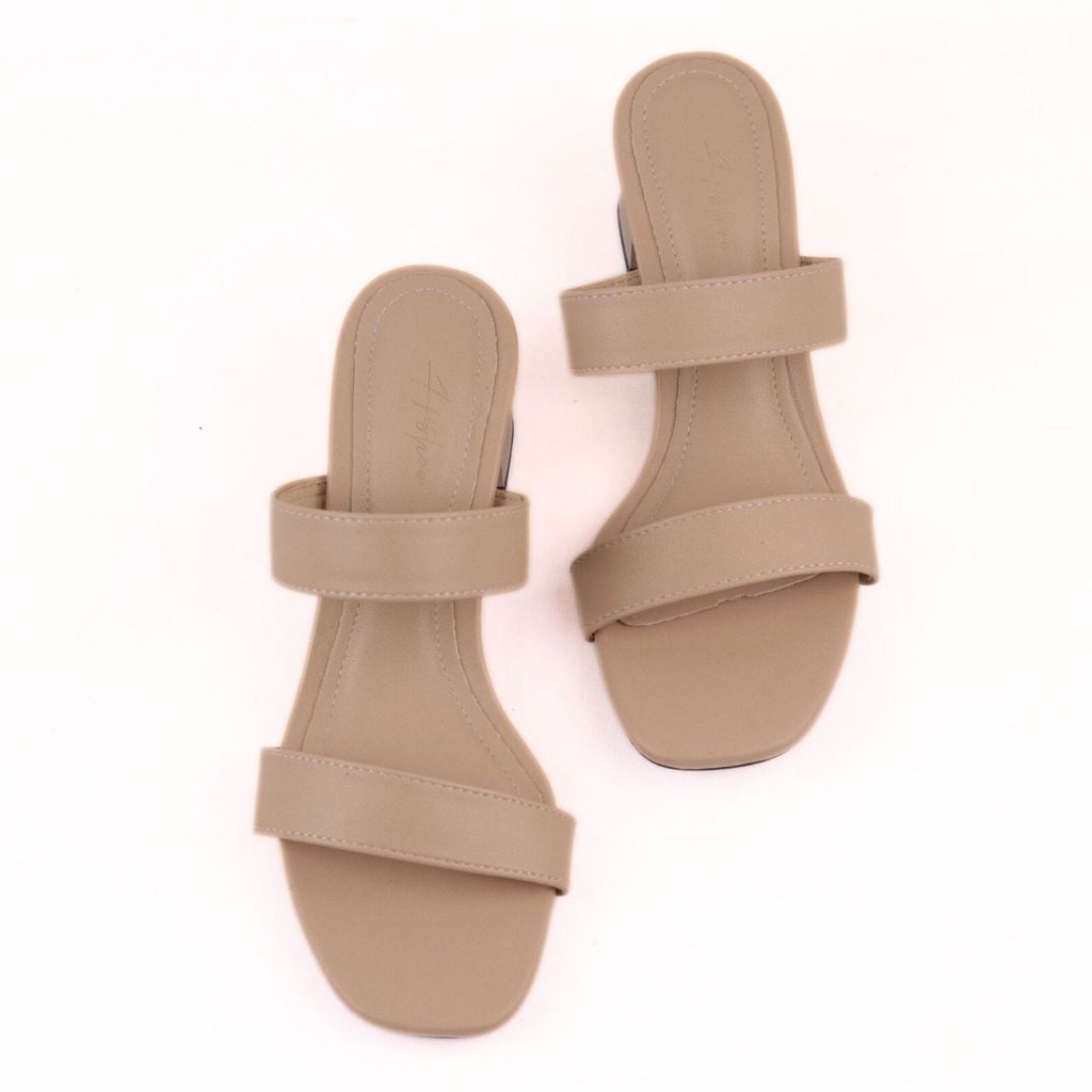 Giày Cao Gót 5cm Nữ Đế Vuông Quai Ngang Hishoo S055