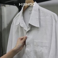Áo Sơ Mi Nam Tay Dài Relax Form Rộng, Cổ Thường, Lai Ngang Linen Solene Vải Mềm Mát HISHOO A2T003