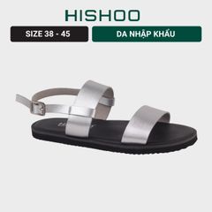 Dép Sandal Daily Trek sandal (sandal đi bộ đường dài) Nam quai ngang Bạc lót da premium Felix HISHOO P050