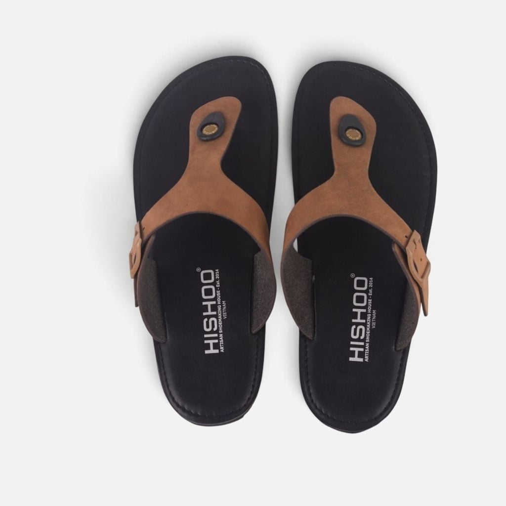 Dép lê bệt Daily Trek sandal (sandal đi bộ đường dài) Nam xỏ ngón da lộn premium Felix HISHOO L116