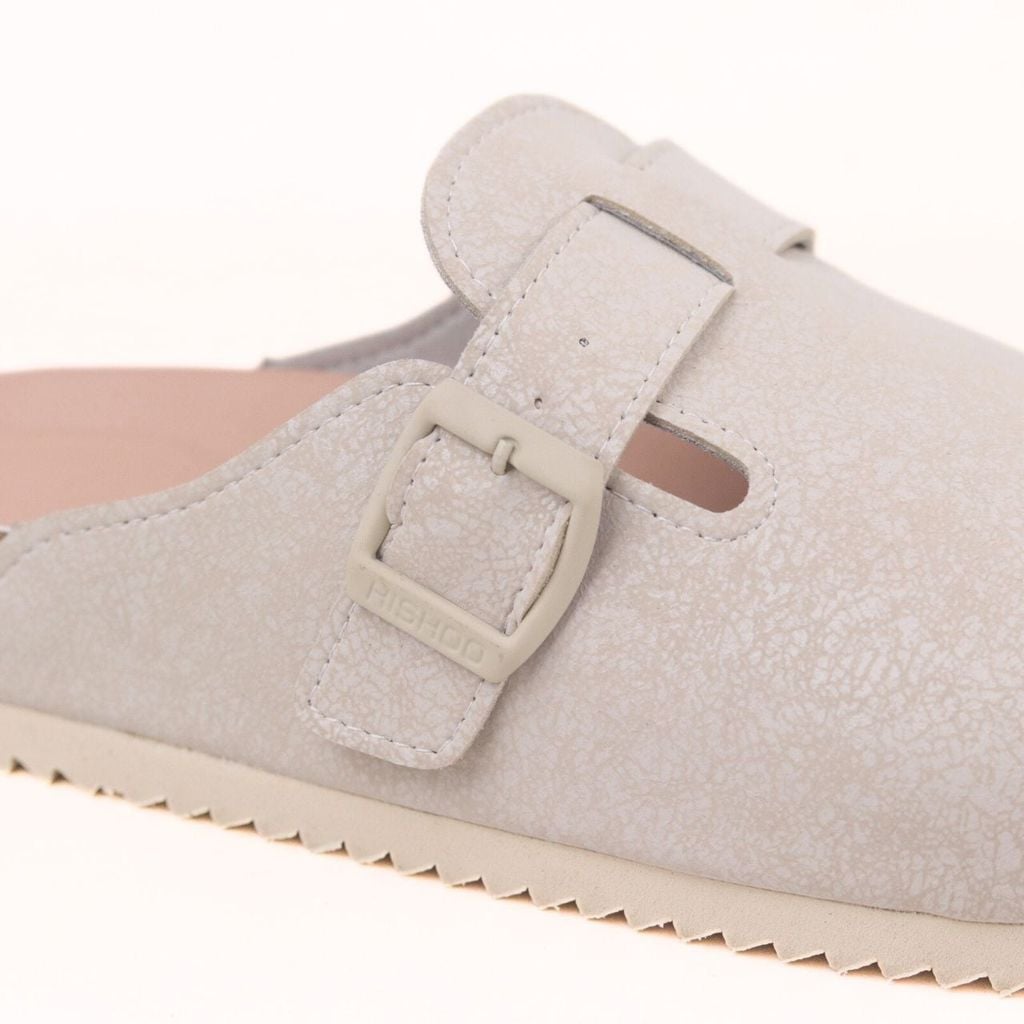 Dép đế trấu sục Boston quai ngang vân Craquelure Premium HISHOO B109