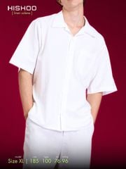 Áo Sơ Mi Nam Relax Form Rộng, Cổ Danton, Lai Ngang Linen Solene Vải Mềm Mát HISHOO A1T004