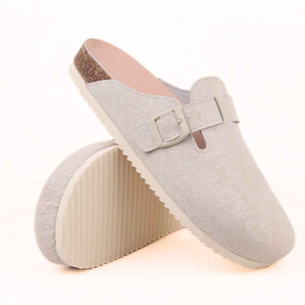 Dép đế trấu sục Boston quai ngang vân Craquelure Premium HISHOO B109