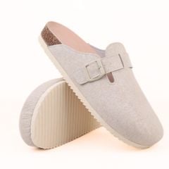 Dép đế trấu sục Boston quai ngang vân Craquelure Premium HISHOO B109