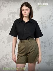 Áo Sơ Mi Nữ Relax Form Rộng, Cổ Thường, Lai Ngang Linen Solene Vải Mềm Mát HISHOO A1G003
