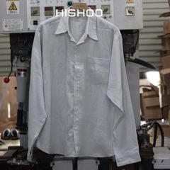 Áo Sơ Mi Nam Tay Dài Relax Form Rộng, Cổ Thường, Lai Ngang Linen Solene Vải Mềm Mát HISHOO A2T003