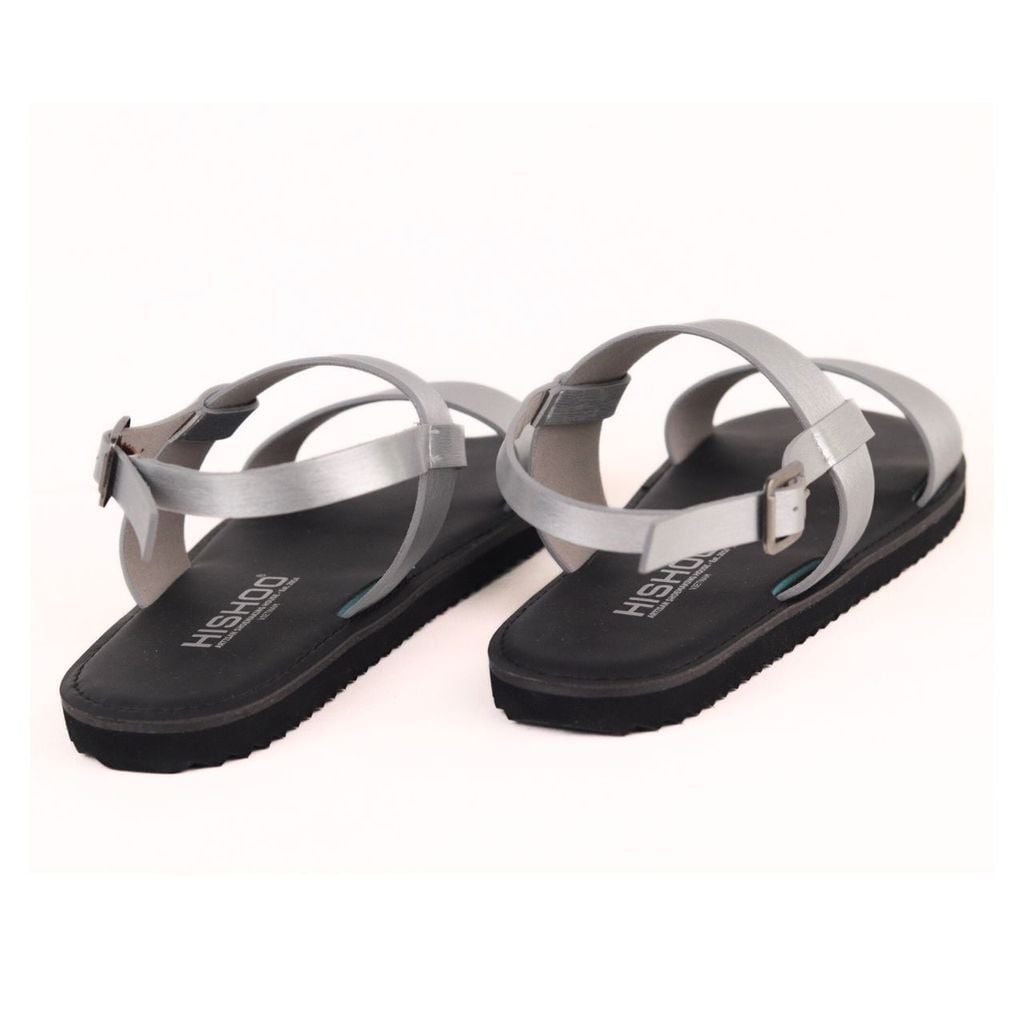 Dép Sandal Daily Trek sandal (sandal đi bộ đường dài) Nam quai ngang Bạc lót da premium Felix HISHOO P050