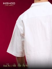Áo Sơ Mi Trắng Nam Relax Form Rộng, Cổ Danton, Lai Ngang Linen Solene Vải Mềm Mát HISHOO A1T004
