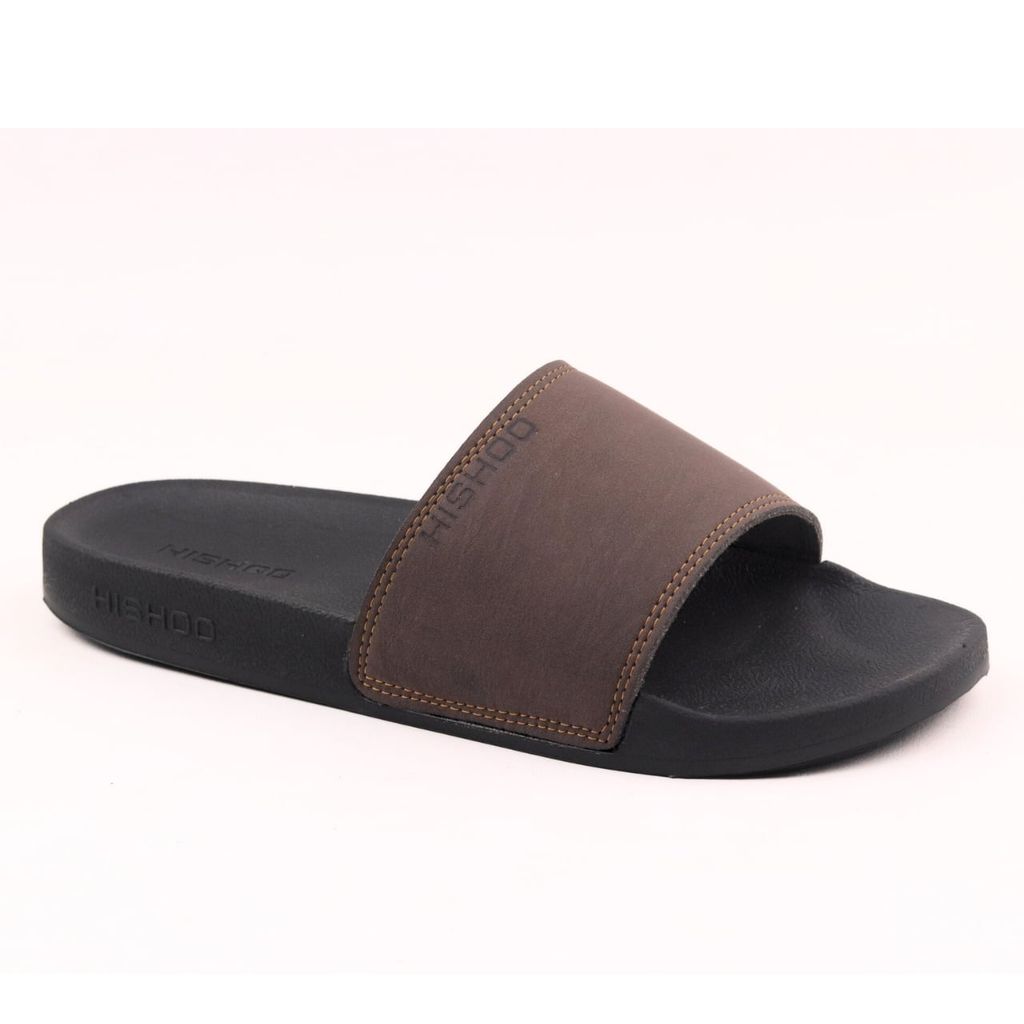 Dép quai ngang da bò Nâu HISHOO U114