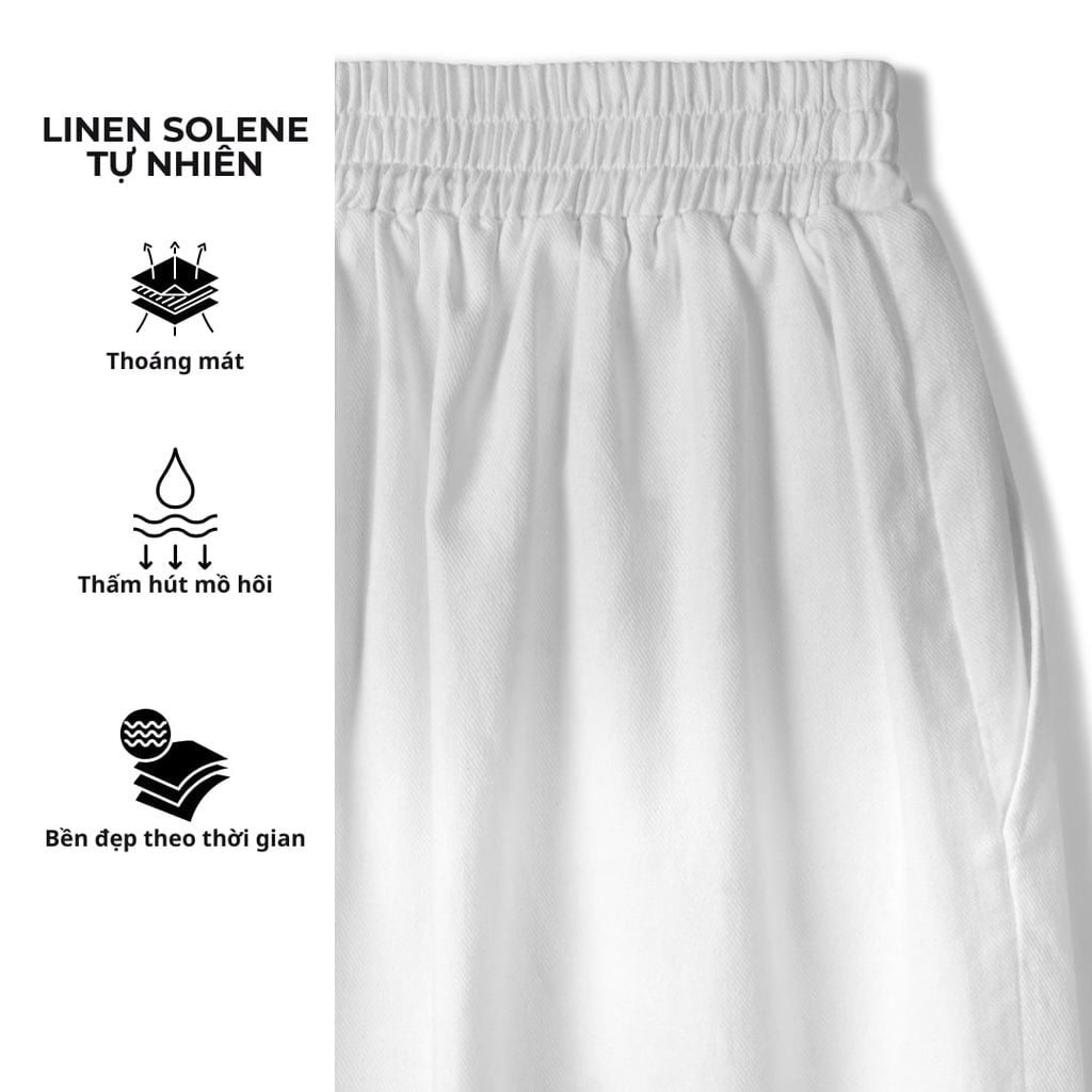 Quần dài nam Linen Solene HISHOO Thoáng mát giữ form mặc đi chơi đi làm Q3T001