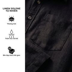 Áo Sơ Mi Tay Dài Nữ Relax Form Rộng, Cổ Tàu Vuông, Lai Ngang Linen Solene Vải Mềm Mát HISHOO A2G002