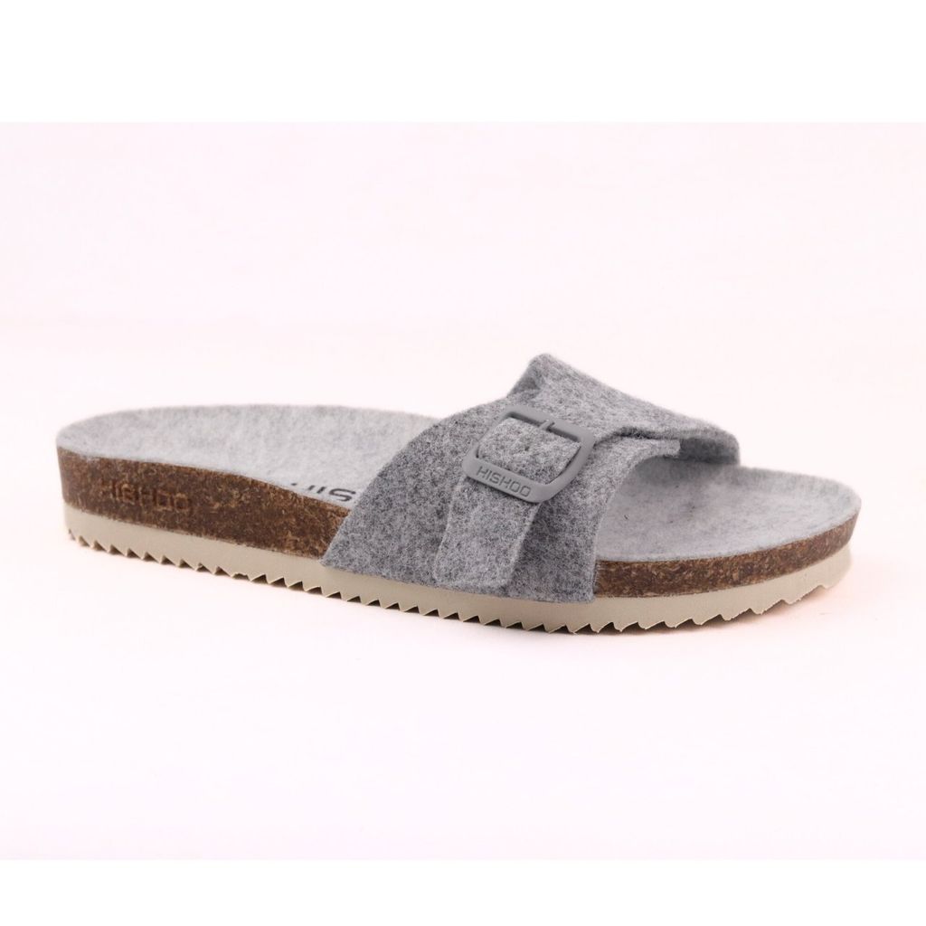 Dép đế trấu birken 1 khóa vải dạ Premium HISHOO B113