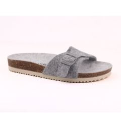 Dép đế trấu birken 1 khóa vải dạ Premium HISHOO B113