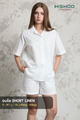 Quần short nữ Linen Solene HISHOO Thoáng mát giữ form mặc đi chơi đi làm Q1G001