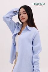 Áo Sơ Mi Tay Dài Nữ Relax Form Rộng, Cổ Thường, Lai Ngang Linen Solene Vải Mềm Mát HISHOO A2G003