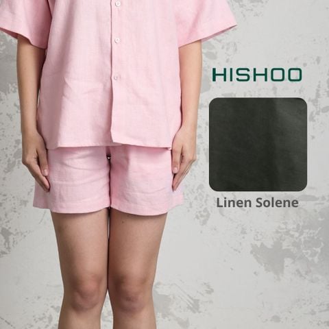 Quần short nữ Linen Solene HISHOO Thoáng mát giữ form mặc đi chơi đi làm Q1G001