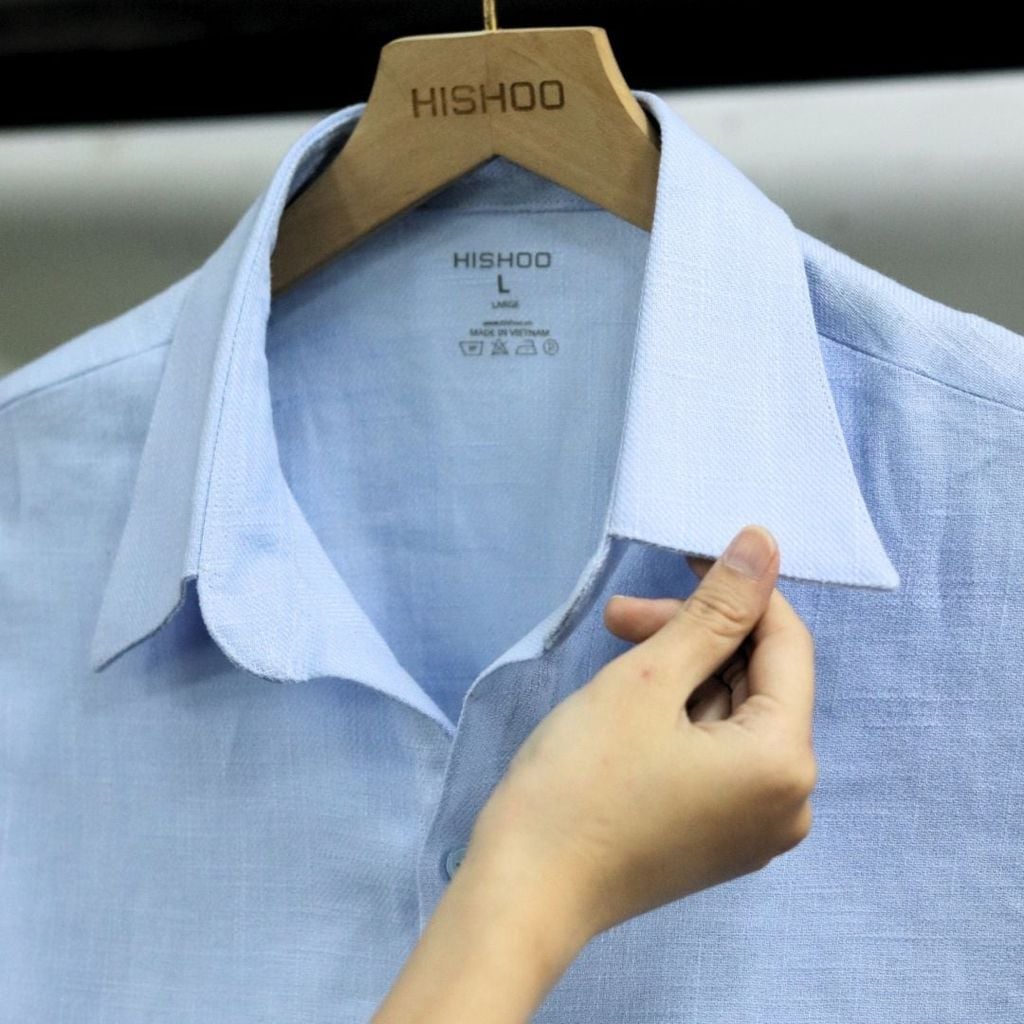 Áo Sơ Mi Nữ Relax Form Rộng, Cổ Thường, Lai Ngang Linen Solene Vải Mềm Mát HISHOO A1G003