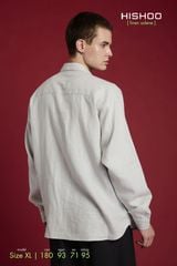 Áo Sơ Mi Nam Tay Dài Relax Form Rộng, Cổ Thường, Lai Ngang Linen Solene Vải Mềm Mát HISHOO A2T003