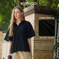 Áo Sơ Mi Nữ Relax Form Rộng Linen Solene Vải Mềm Mát HISHOO AG002