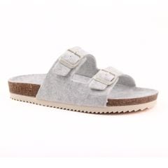 Dép đế trấu birken 2 khoá vải dạ Premium HISHOO B093