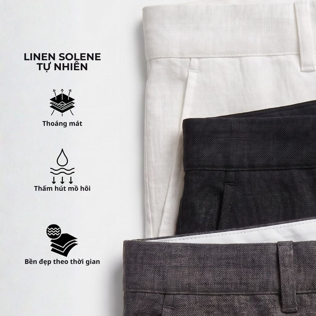 Quần short nữ Linen Solene HISHOO Thoáng mát giữ form mặc đi chơi đi làm Q1G001