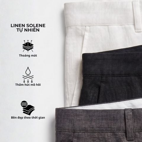 Quần short nữ Linen Solene HISHOO Thoáng mát giữ form mặc đi chơi đi làm Q1G001