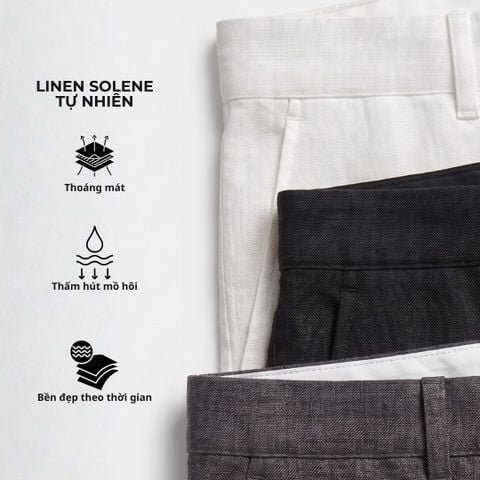 Quần short nam Linen Solene HISHOO Thoáng mát giữ form mặc đi chơi đi làm Q1T001