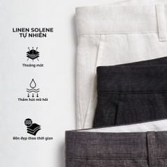 Quần short nam Linen Solene HISHOO Thoáng mát giữ form mặc đi chơi đi làm Q1T001