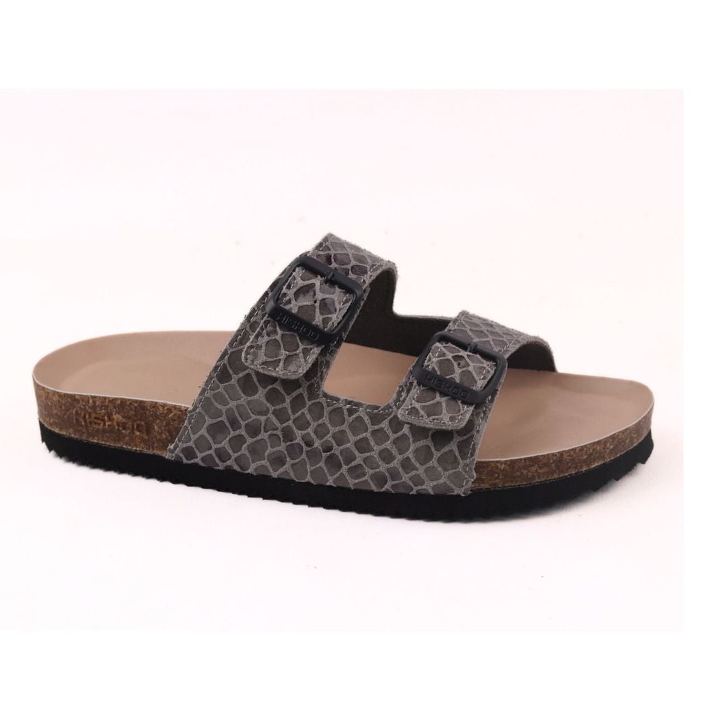 Dép đế trấu birken 2 khoá Vân Đá premium HISHOO B093