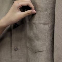 Áo Sơ Mi Nam Relax Form Rộng, Cổ Tàu Vuông, Lai Ngang Linen Solene Vải Mềm Mát HISHOO A1T002