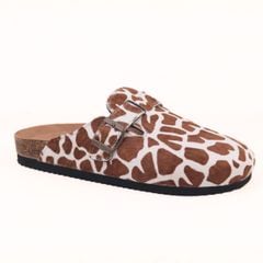 Dép đế trấu sục Boston quai ngang Bò sữa CowHide HISHOO H109