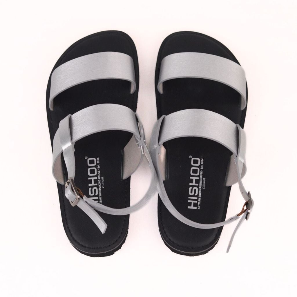 Dép Sandal Daily Trek sandal (sandal đi bộ đường dài) Nam quai ngang Bạc lót da premium Felix HISHOO P050