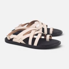 Dép Sandal lê bệt Nam quai ngang xỏ ngón lót da premium Manto 6 HISHOO W010