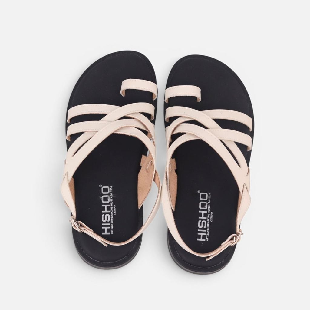 Dép Sandal lê bệt Nam quai ngang xỏ ngón lót da premium Manto 6 HISHOO W010