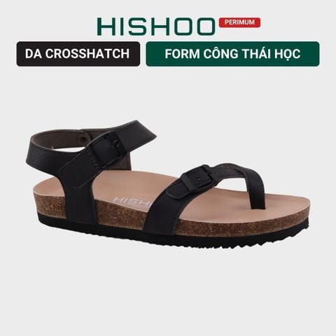 Dép đế trấu sandal birken xỏ ngón Crosshatch Premium HISHOO B118