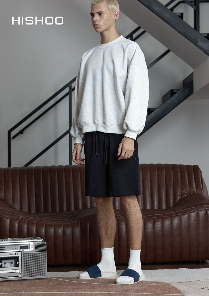 Dép quai ngang Nubuck Xanh navy HISHOO U111