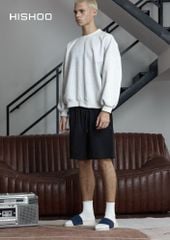 Dép quai ngang Nubuck Xanh navy HISHOO U111