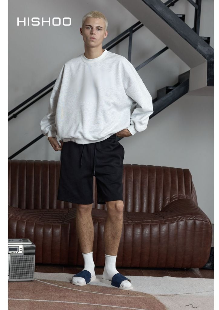 Dép quai ngang Nubuck Xanh navy HISHOO U111