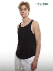Áo Thun Ba Lỗ Đen Nam Relax Form Rộng Vải Mềm Mát HISHOO A5T001