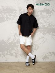 Dép đế trấu birken quai ngang 2 khoá MẶT ĐEN da bò HISHOO M093