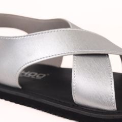 Dép Sandal Daily Trek Sandal (Sandal đi bộ đường dài) Nam quai chéo Bạc lót da premium Felix HISHOO P002