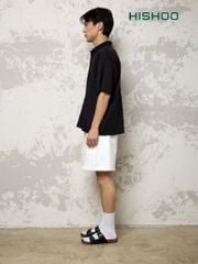 Dép đế trấu birken quai ngang 2 khoá MẶT ĐEN da bò HISHOO M093