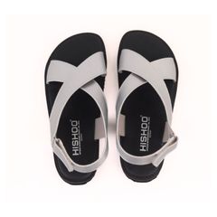 Dép Sandal Daily Trek Sandal (Sandal đi bộ đường dài) Nam quai chéo Bạc lót da premium Felix HISHOO P002