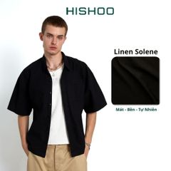 Áo Sơ Mi Nam Relax Form Rộng Linen Solene Vải Mềm Mát HISHOO AB001
