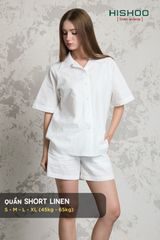 Quần short nữ Linen Solene HISHOO Thoáng mát giữ form mặc đi chơi đi làm Q1G001