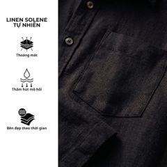 Áo Sơ Mi Nam Nút Gỗ Relax Form Rộng, Cổ Thường, Lai Ngang Linen Solene Vải Mềm Mát HISHOO A1T003
